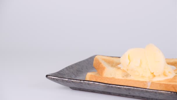 Toast Chléb Zmrzlinou — Stock video