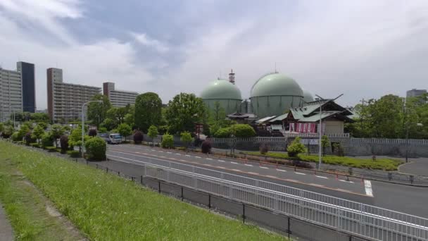 Tanque Gas Japón Tokio Paisaje — Vídeos de Stock