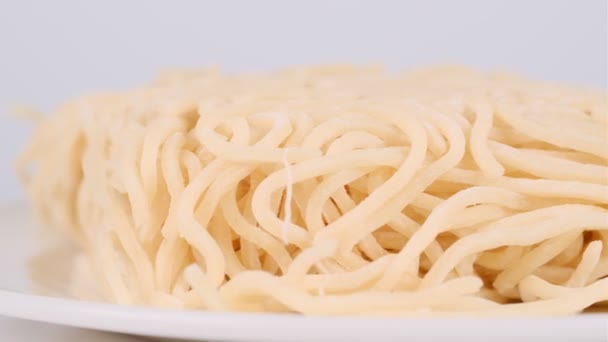 Macarrão Cru Macarrão Ramen Vídeo Clip — Vídeo de Stock