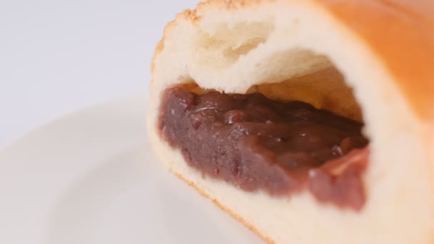 日本の小豆パン あんパンのパン専門店 — ストック動画