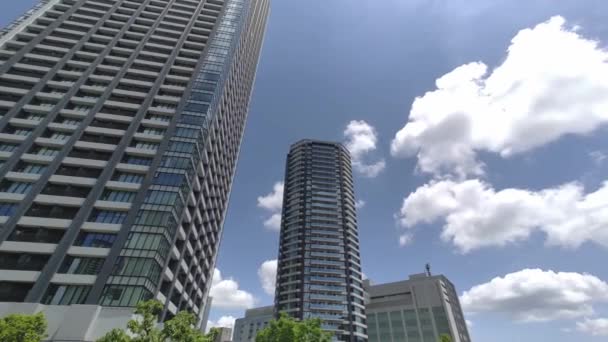 Небо Облака Токийской Высотке Tower Mansion — стоковое видео