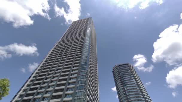 Tokyo High Rise Apartamento Tower Mansion Cielo Nubes — Vídeo de stock