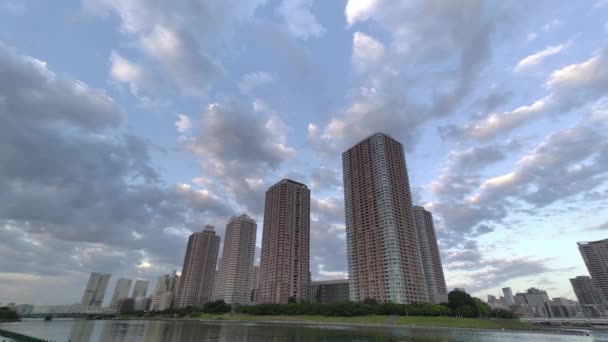 Tokio Hochhaus Apartment Tower Mansion Himmel Und Wolken — Stockvideo