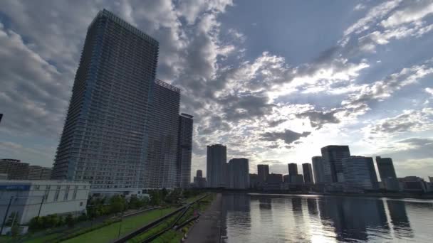 Tokyo High Rise Apartamento Tower Mansion Cielo Nubes — Vídeos de Stock