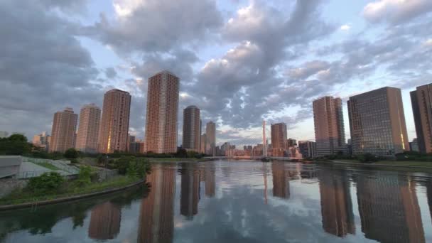 Tokyo High Rise Apartamento Tower Mansion Cielo Nubes — Vídeo de stock