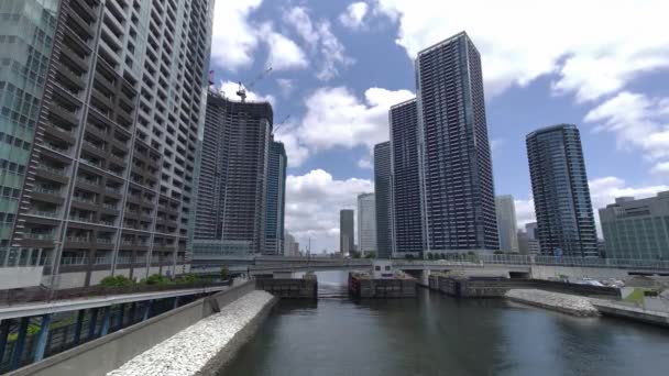 Τόκιο High Rise Apartment Tower Mansion Ουρανός Και Σύννεφα — Αρχείο Βίντεο