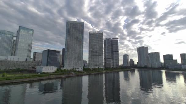 Tokyo High Rise Apartman Tower Mansion Sky Felhők — Stock videók