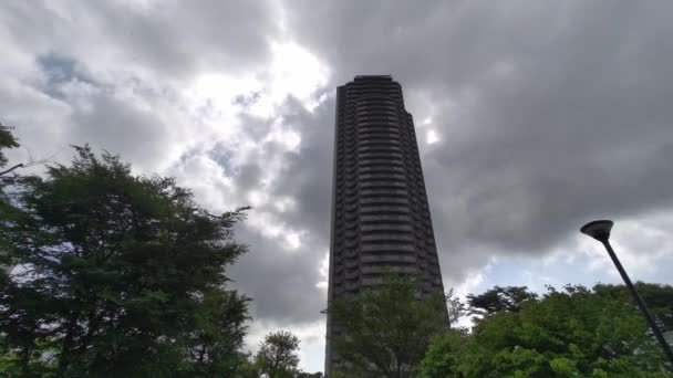 Tokyo High Rise Apartament Tower Mansion Niebo Chmury — Wideo stockowe