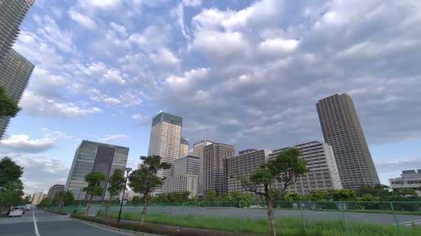 Tokyo High Rise Apartamento Torre Mansão Céu Nuvens — Vídeo de Stock