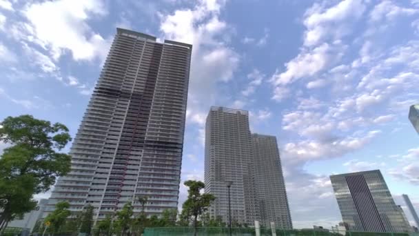 Tokyo High Rise Apartamento Tower Mansion Cielo Nubes — Vídeo de stock