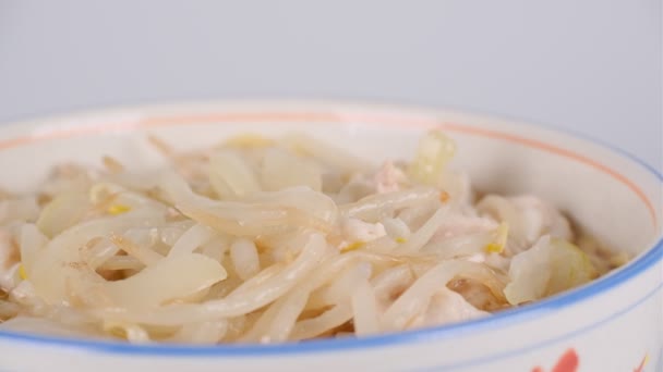 Λαχανάκια Κρέατος Πηγή Σόγιας Ramen Instant Noodles — Αρχείο Βίντεο