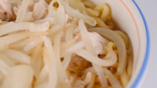 Λαχανάκια Κρέατος Πηγή Σόγιας Ramen Instant Noodles — Αρχείο Βίντεο
