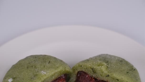 Ιαπωνικό Γλυκό Φαγητό Grass Daifuku — Αρχείο Βίντεο