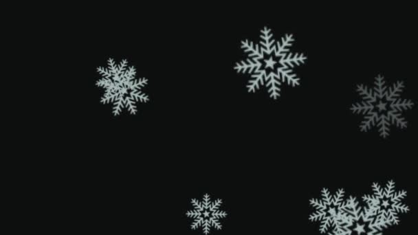 Cristales Nieve Partículas Invierno Animación Gráficos Movimiento — Vídeo de stock