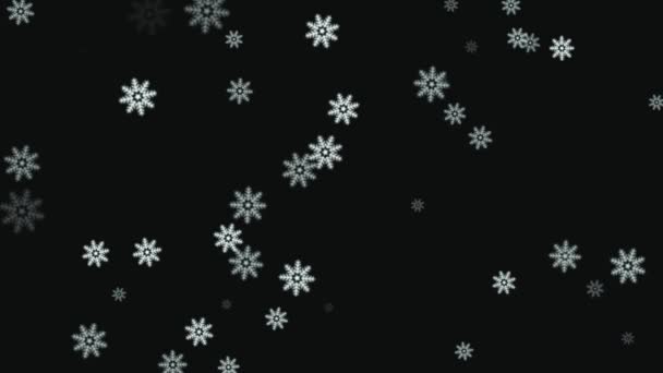 Cristais Neve Partículas Inverno Animação Movimento Gráficos — Vídeo de Stock