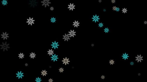Cristales Nieve Partículas Invierno Animación Gráficos Movimiento — Vídeos de Stock