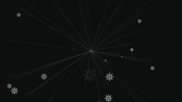 Cristalli Neve Particelle Invernali Animazione Grafica Movimento — Video Stock