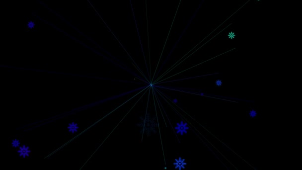 Cristais Neve Partículas Inverno Animação Movimento Gráficos — Vídeo de Stock