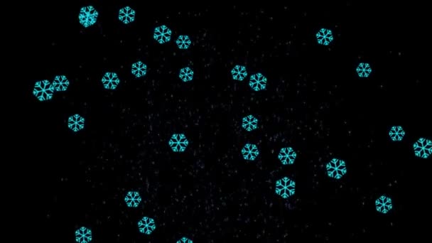 Schneekristalle Winter Partikel Animation Bewegungsgrafik — Stockvideo