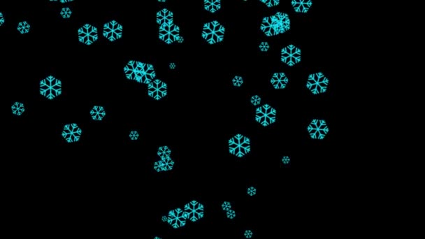 Sneeuwkristallen Winter Deeltjes Animatie Beweging Graphics — Stockvideo