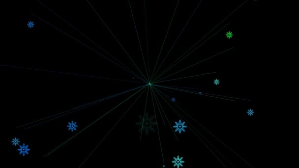 Cristais Neve Partículas Inverno Animação Movimento Gráficos — Vídeo de Stock