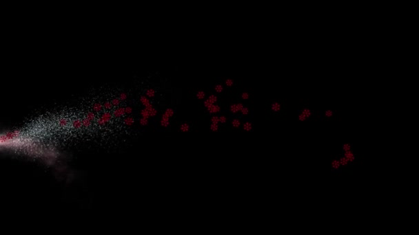 Снігові Кристали Анімація Зимових Частинок Графіка Руху — стокове відео