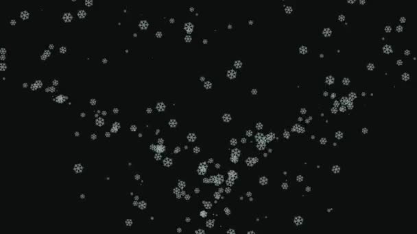 Cristaux Neige Hiver Particules Animation Mouvement Graphiques — Video