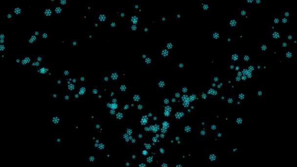 Снігові Кристали Анімація Зимових Частинок Графіка Руху — стокове відео