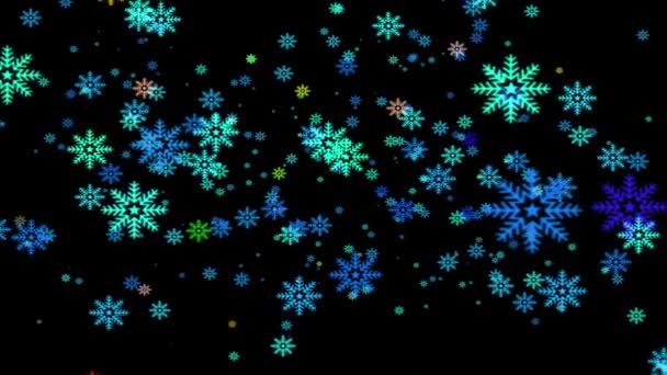 Snow Crystals Winter Particles Animation Motion Graphics — Stock Video