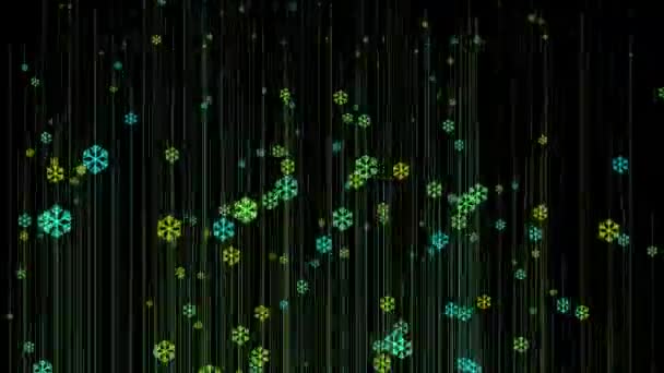 Cristaux Neige Hiver Particules Animation Mouvement Graphiques — Video