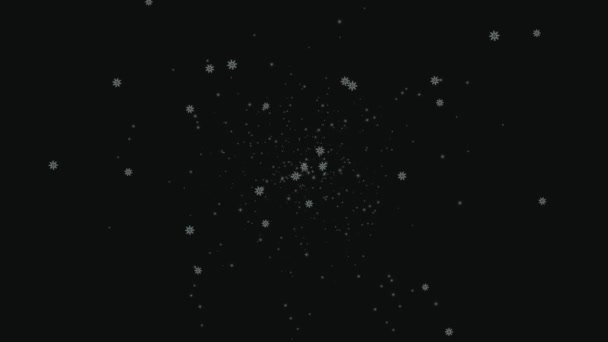 Śnieg Kryształy Zima Cząstki Animacja Ruch Grafika — Wideo stockowe