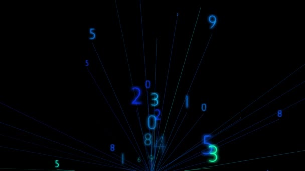 Gráficos Digitales Movimiento Cibernético Partículas Numéricas — Vídeo de stock