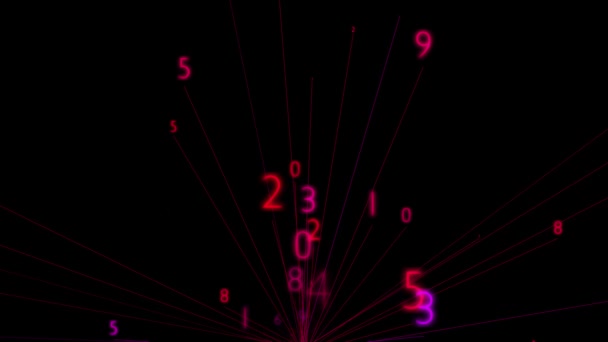 Gráficos Digitales Movimiento Cibernético Partículas Numéricas — Vídeo de stock