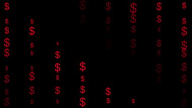 Dolar işareti simgesi Parçacık Para figürü hareket grafikleri