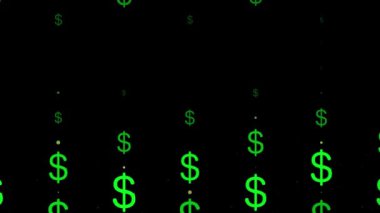 Dolar işareti simgesi Parçacık Para figürü hareket grafikleri