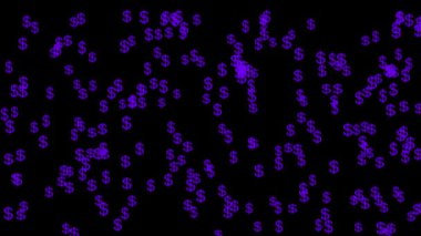 Dolar işareti simgesi Parçacık Para figürü hareket grafikleri