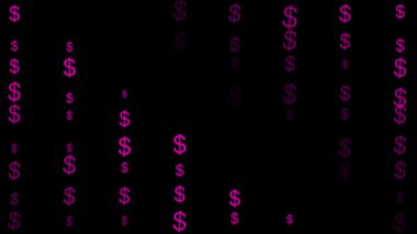 Dolar işareti simgesi Parçacık Para figürü hareket grafikleri