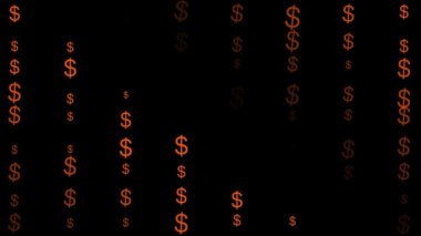 Dolar işareti simgesi Parçacık Para figürü hareket grafikleri