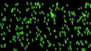 Dolar işareti simgesi Parçacık Para figürü hareket grafikleri