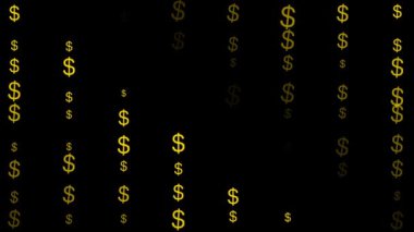 Dolar işareti simgesi Parçacık Para figürü hareket grafikleri