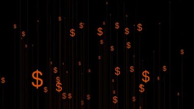 Dolar işareti simgesi Parçacık Para figürü hareket grafikleri