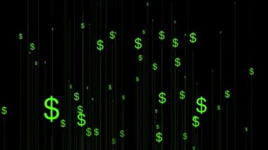 Dolar işareti simgesi Parçacık Para figürü hareket grafikleri