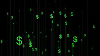 Dolar işareti simgesi Parçacık Para figürü hareket grafikleri