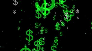 Dolar işareti simgesi Parçacık Para figürü hareket grafikleri