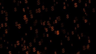 Dolar işareti simgesi Parçacık Para figürü hareket grafikleri