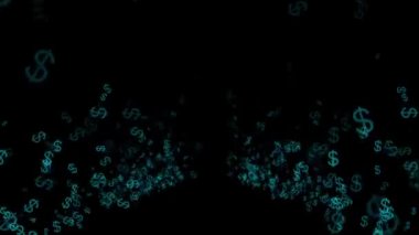 Dolar işareti simgesi Parçacık Para figürü hareket grafikleri