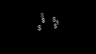 Dolar işareti simgesi Parçacık Para figürü hareket grafikleri