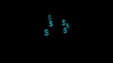 Dolar işareti simgesi Parçacık Para figürü hareket grafikleri