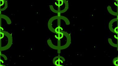 Dolar işareti simgesi Parçacık Para figürü hareket grafikleri
