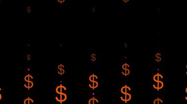 Dolar işareti simgesi Parçacık Para figürü hareket grafikleri